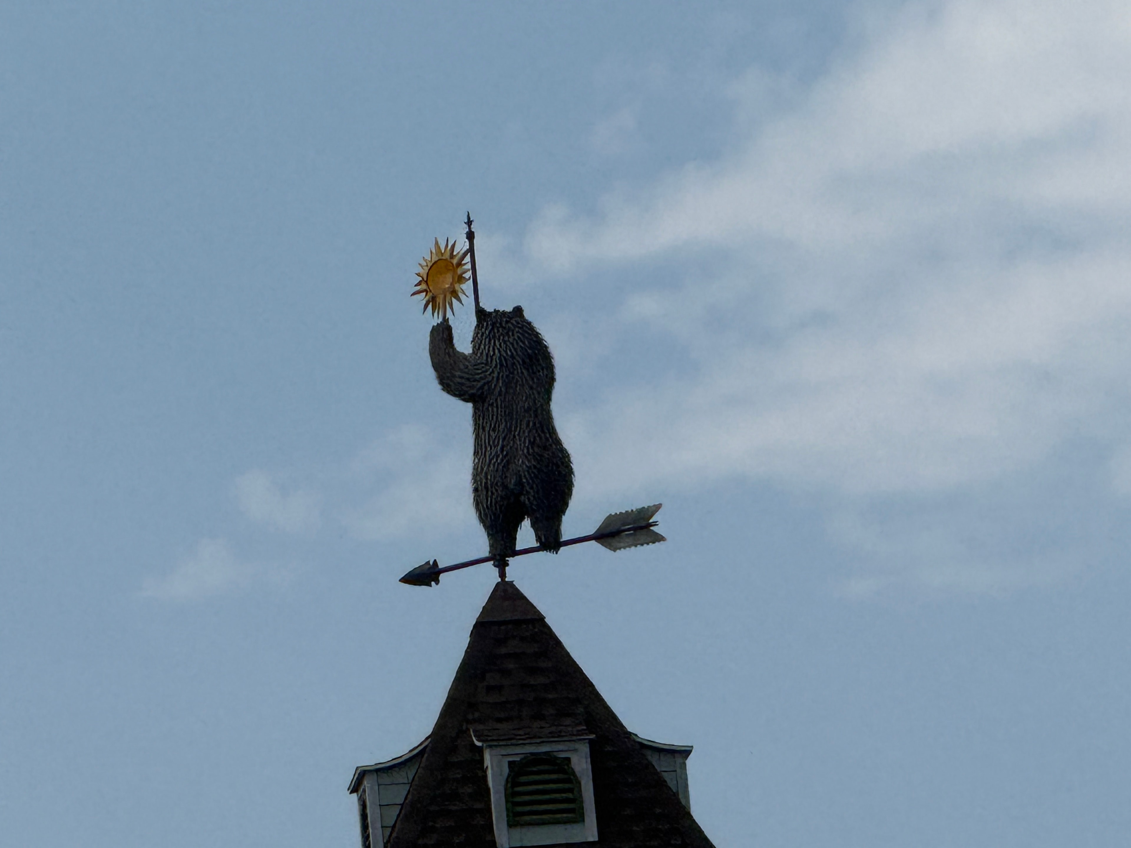 Bear Weathervane Holding the Sun