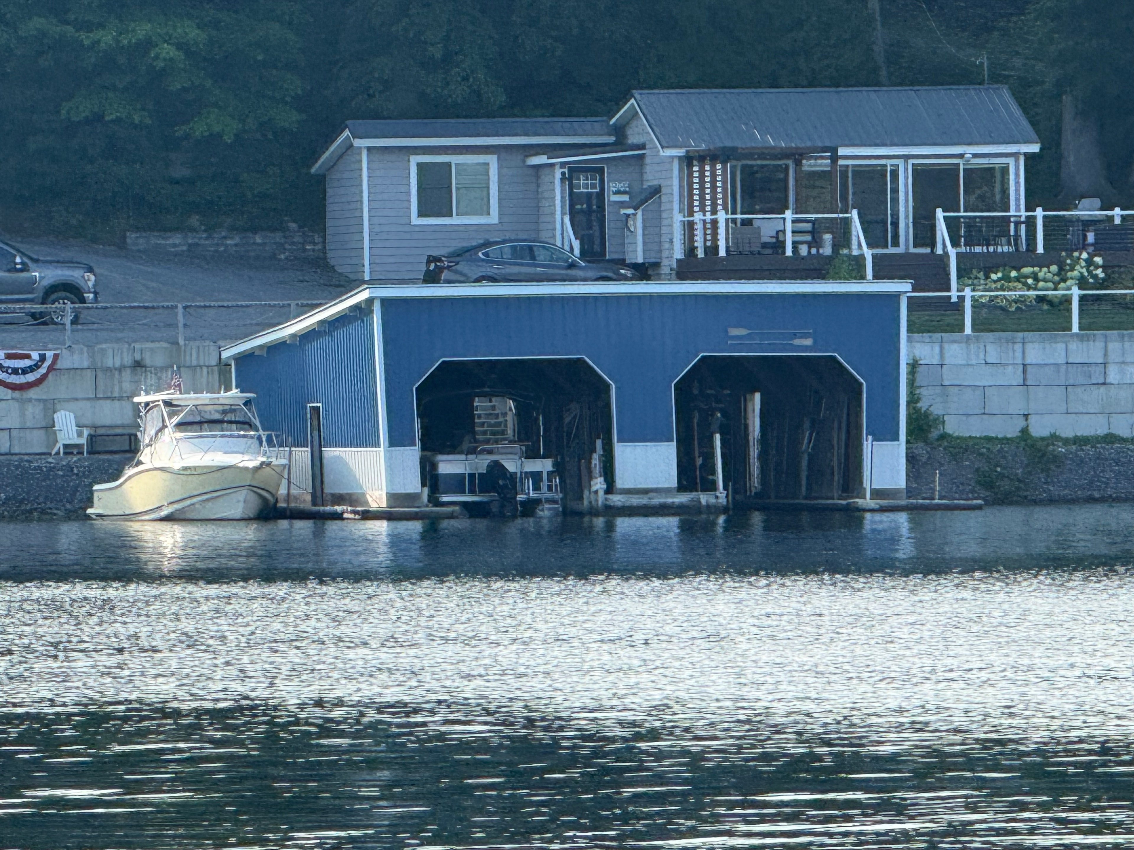 Blue Boathouse at the Waterfront