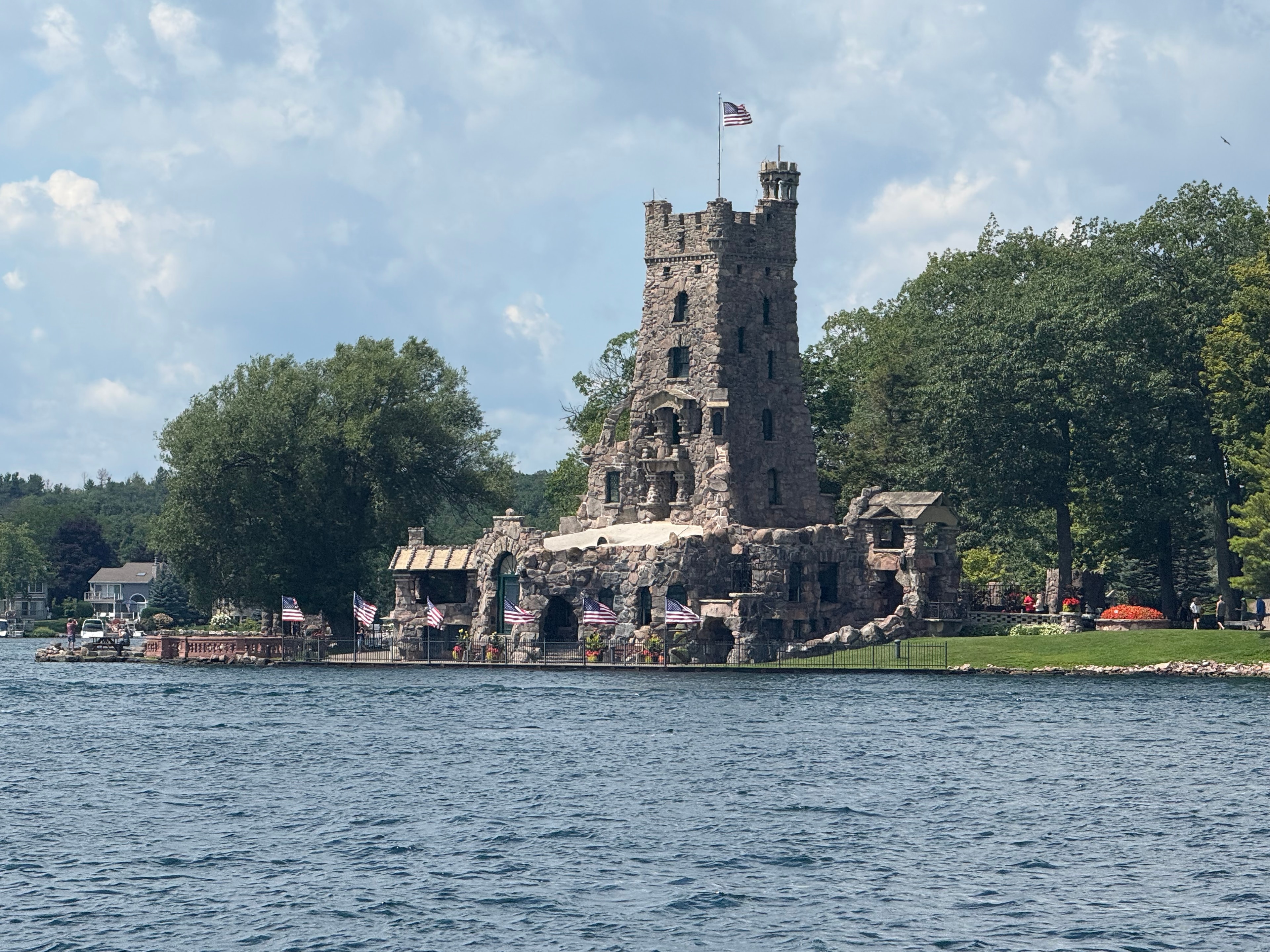 Boldt Castle Tower with American Flags