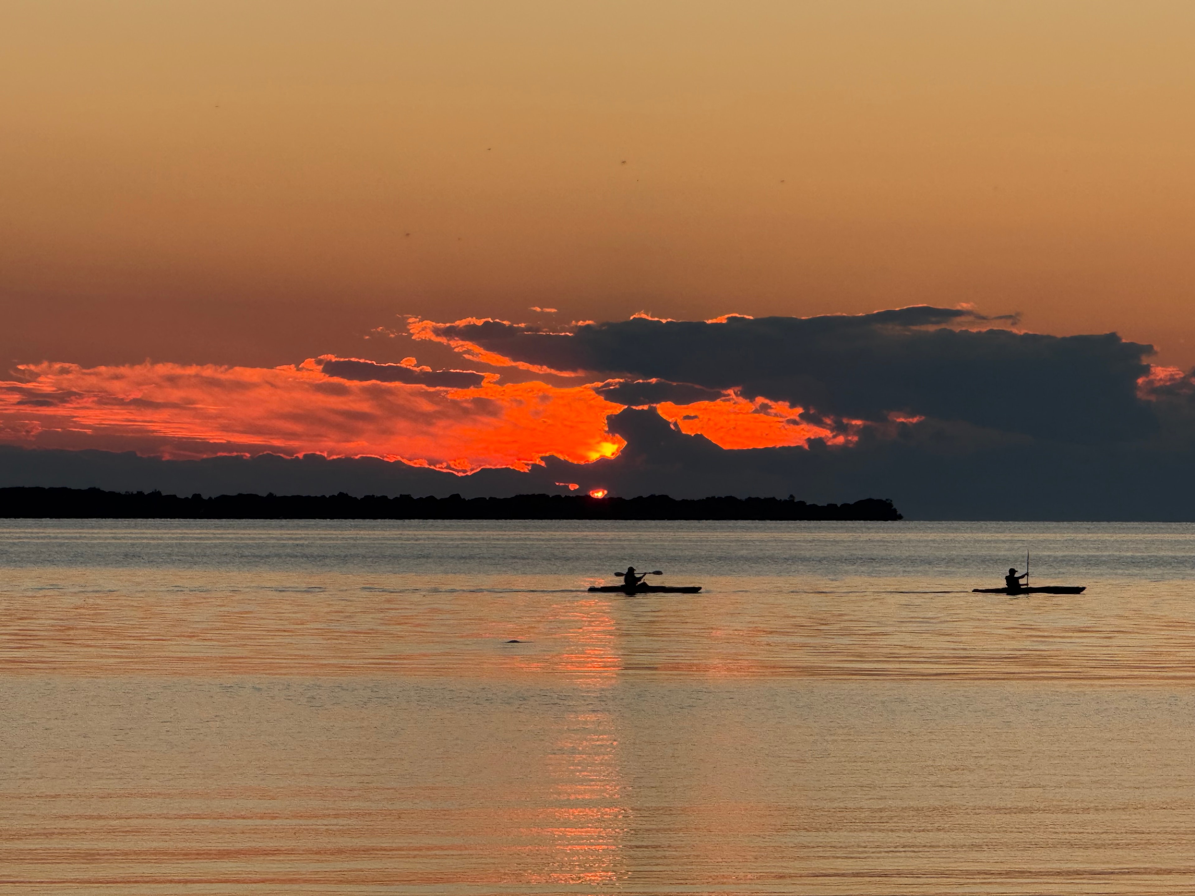 Two Kayakers at Sunset