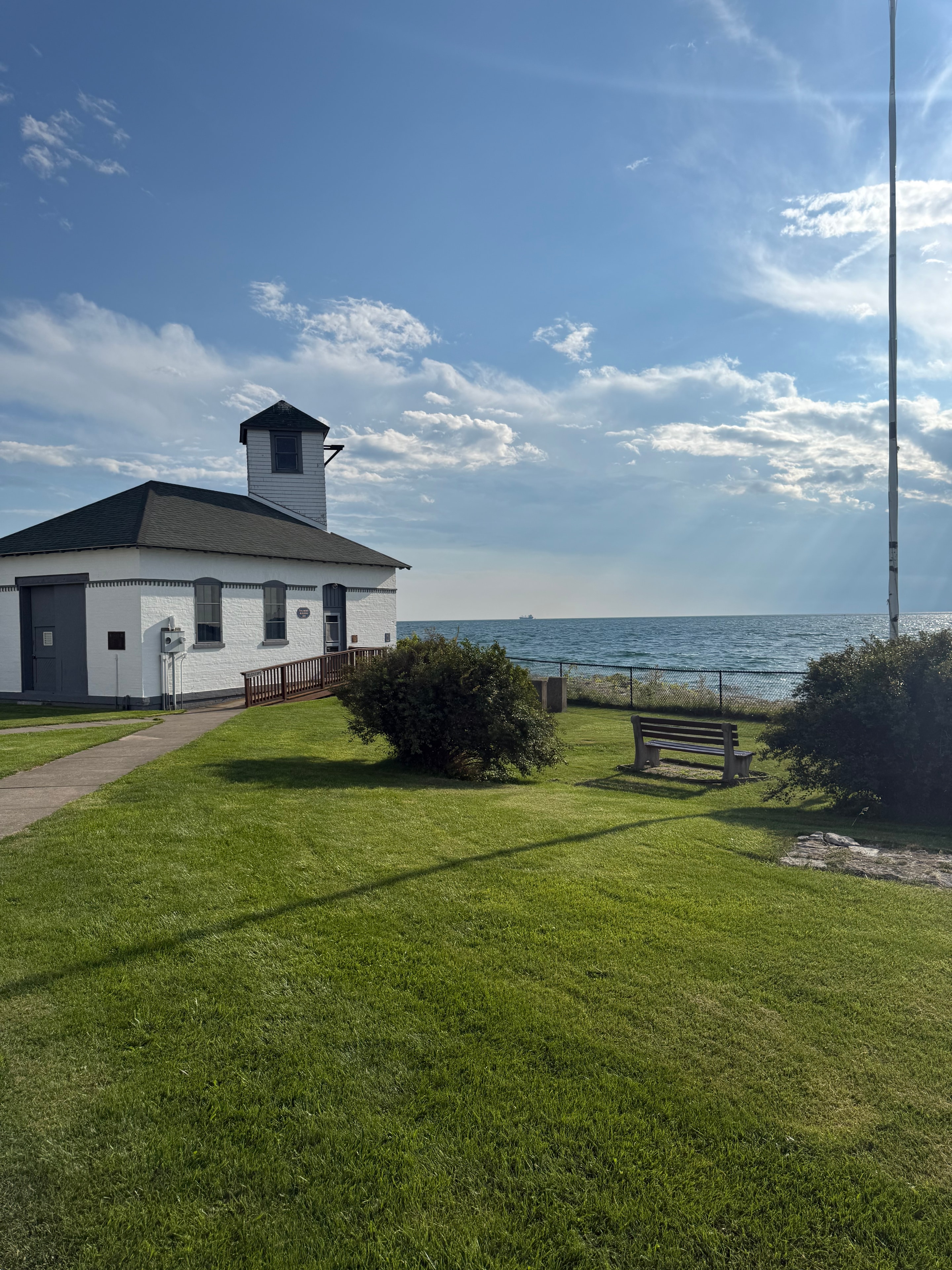 Lighthouse Grounds with Waterfront Bench