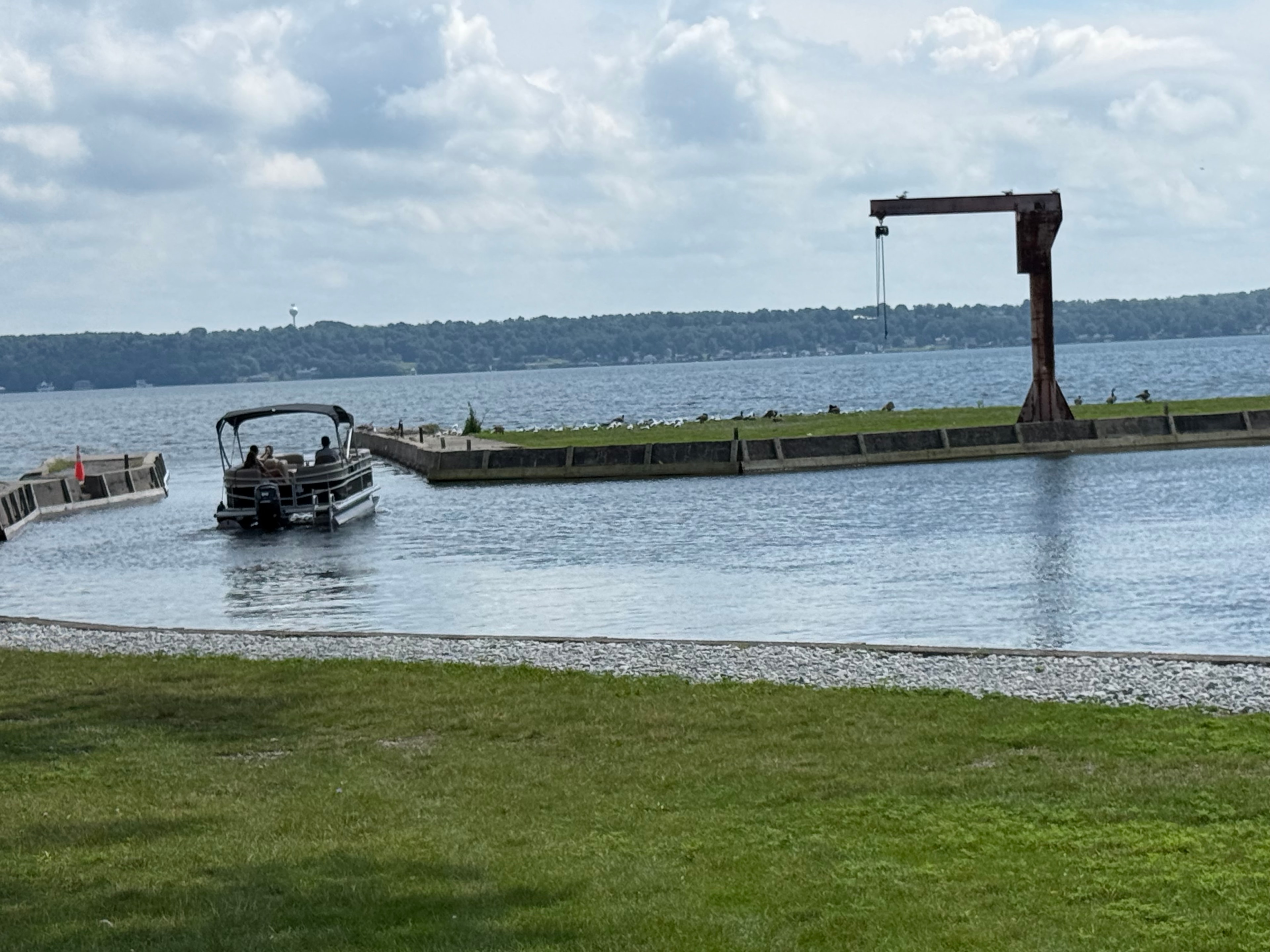 Pontoon Boat at the Dock
