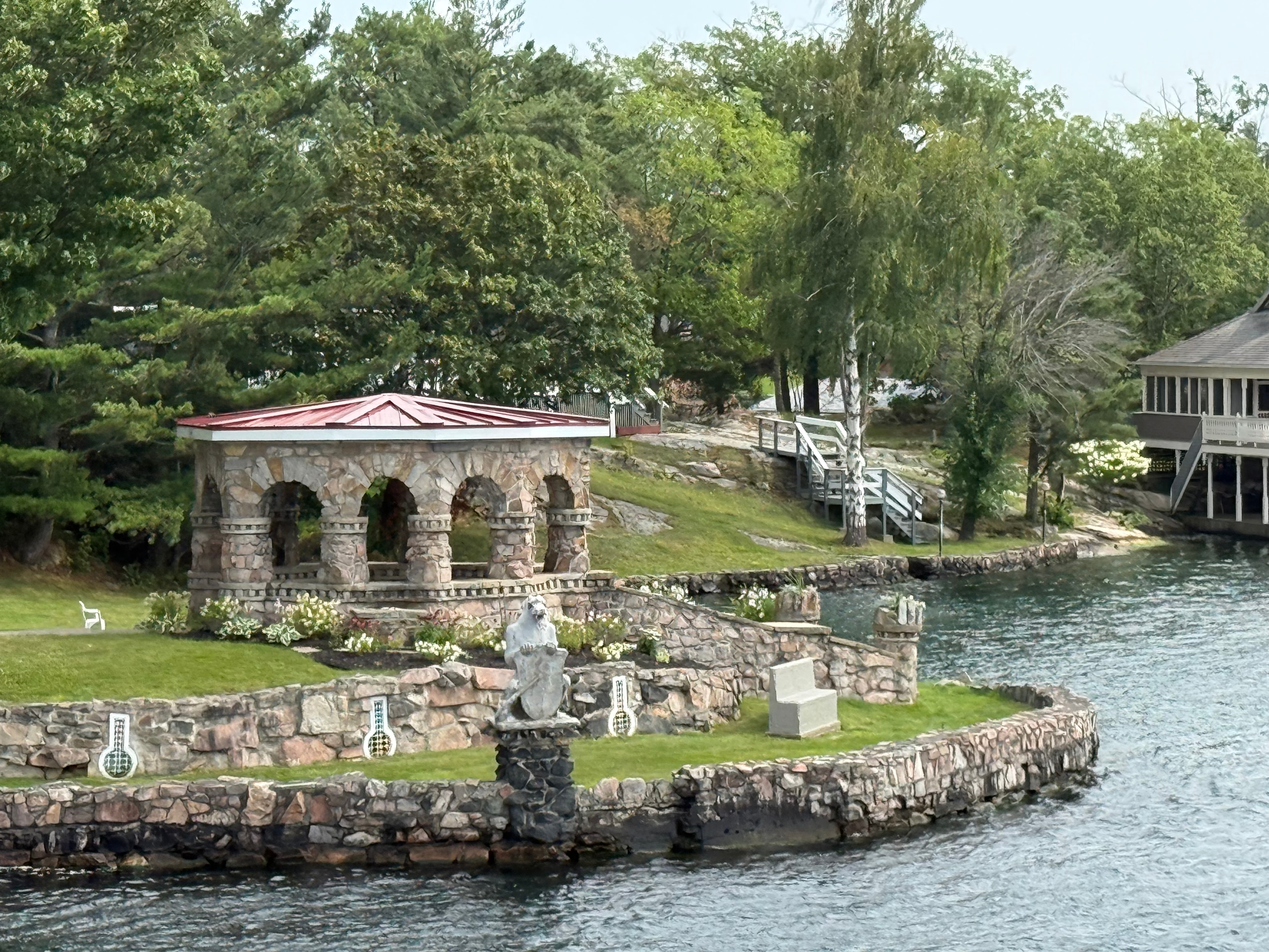 Stone Gazebo & Island Garden