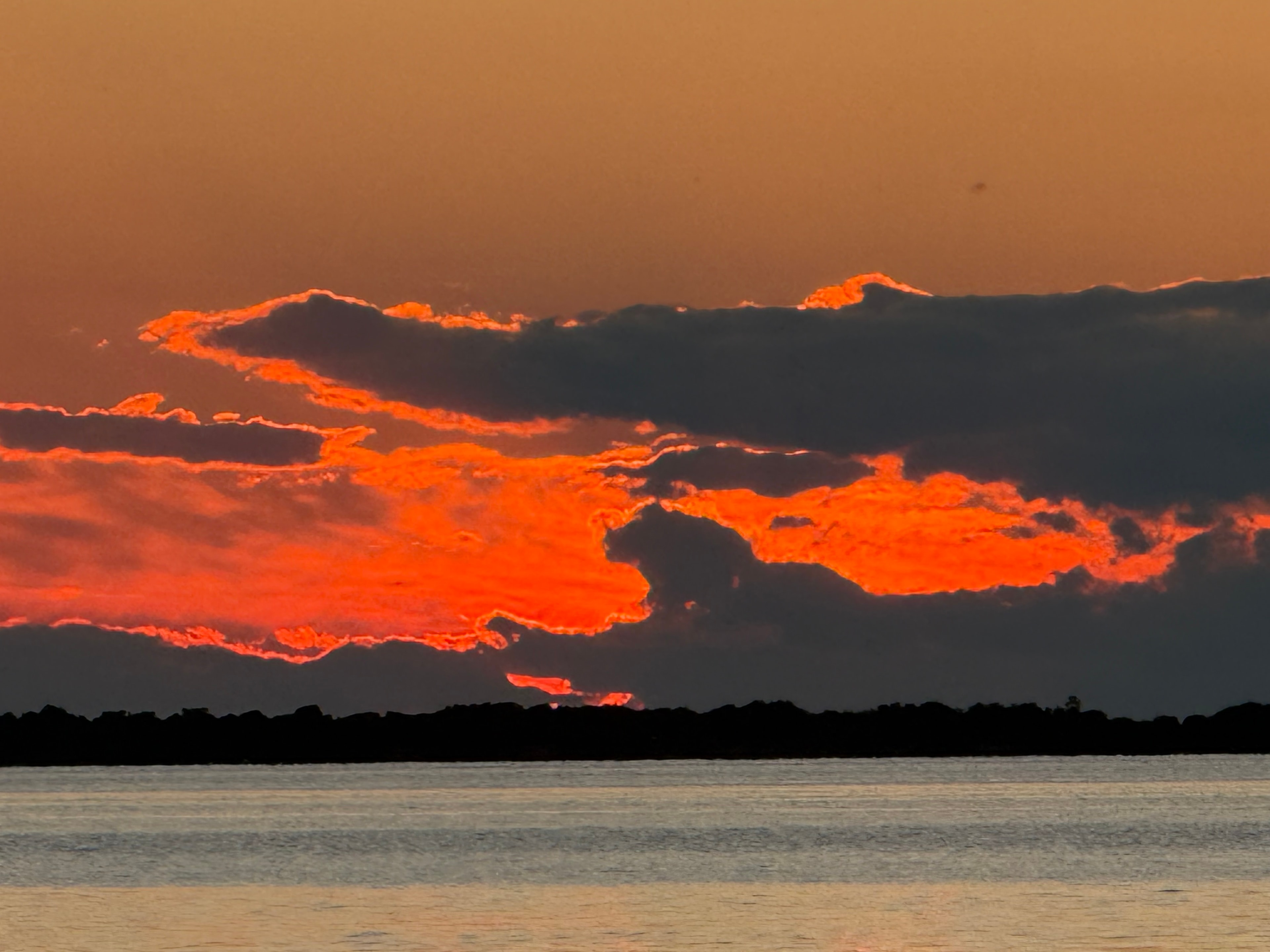 Blazing Orange Sunset Clouds
