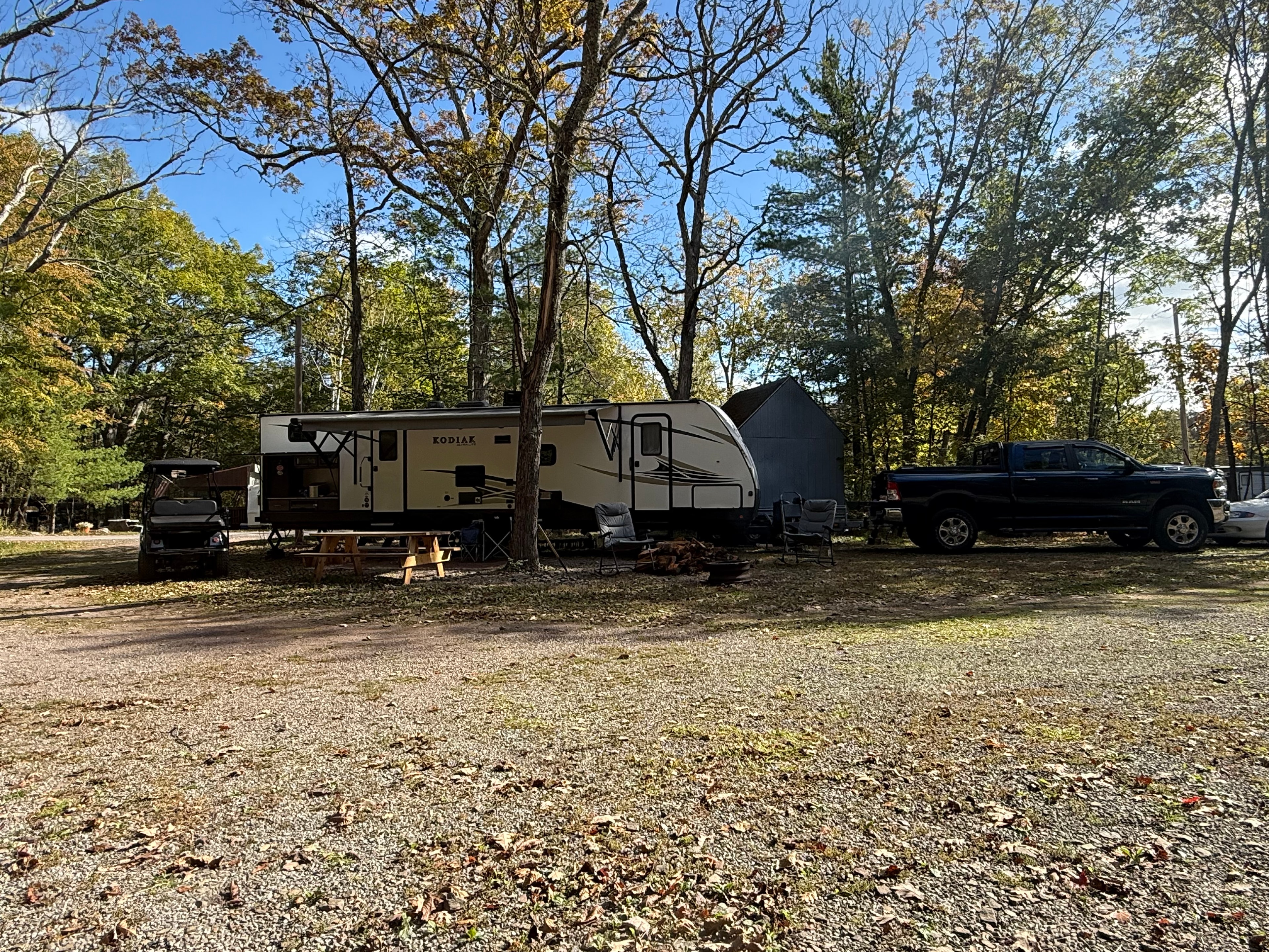 Kodiak and Ram at the campsite