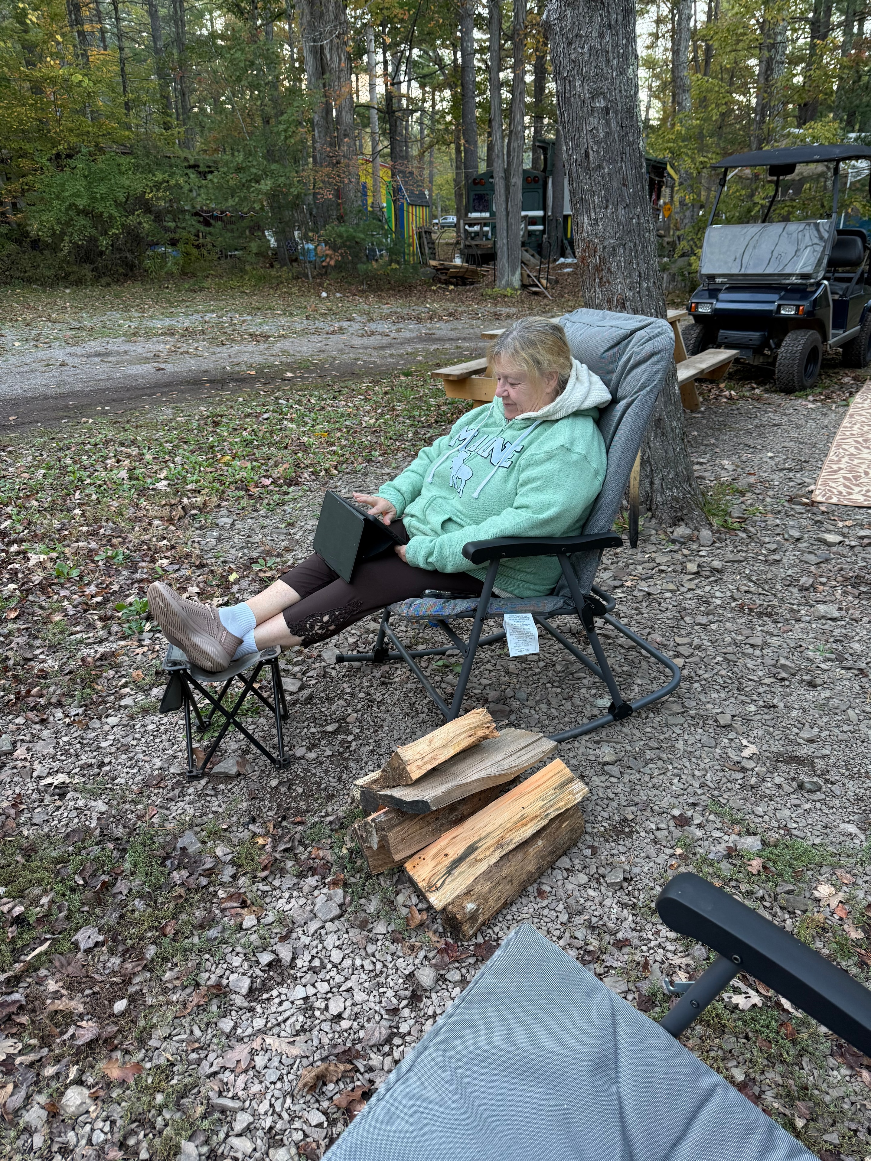 Relaxing at the campsite