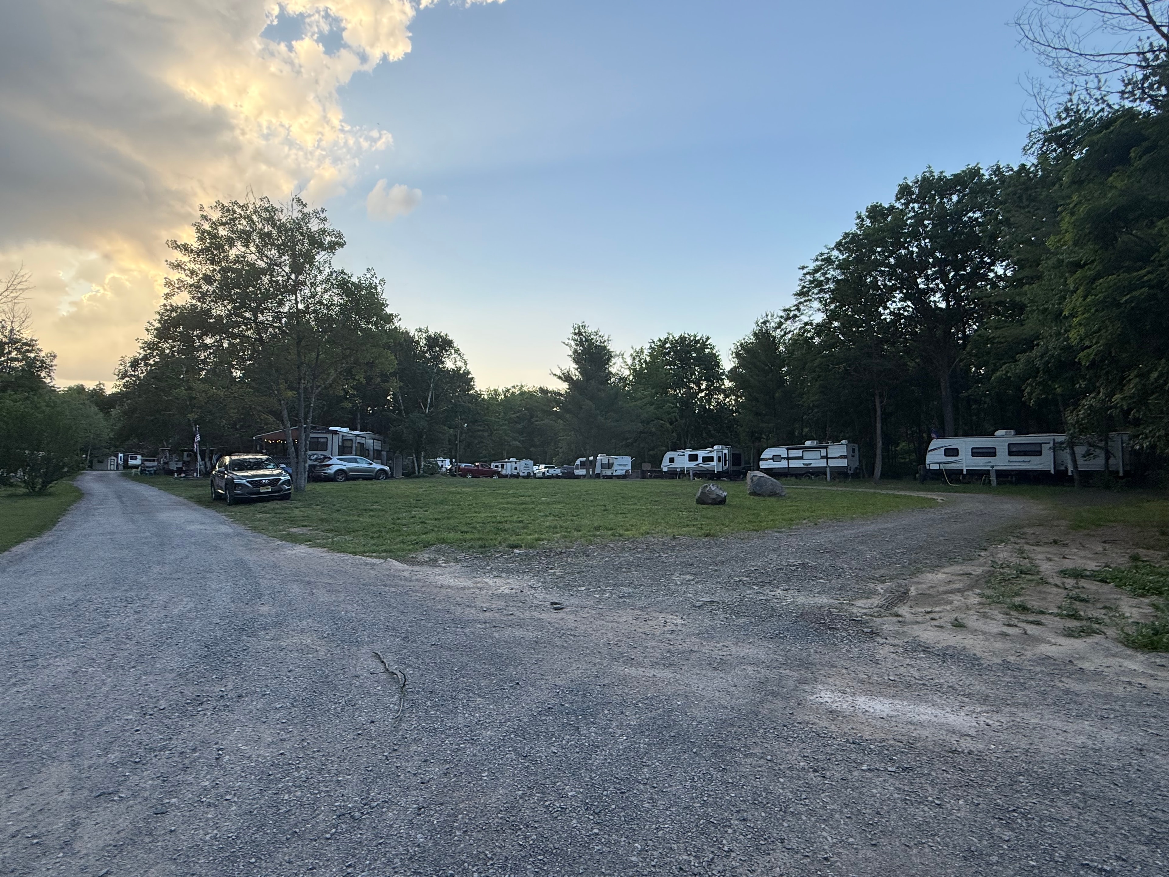 Campground road at dusk