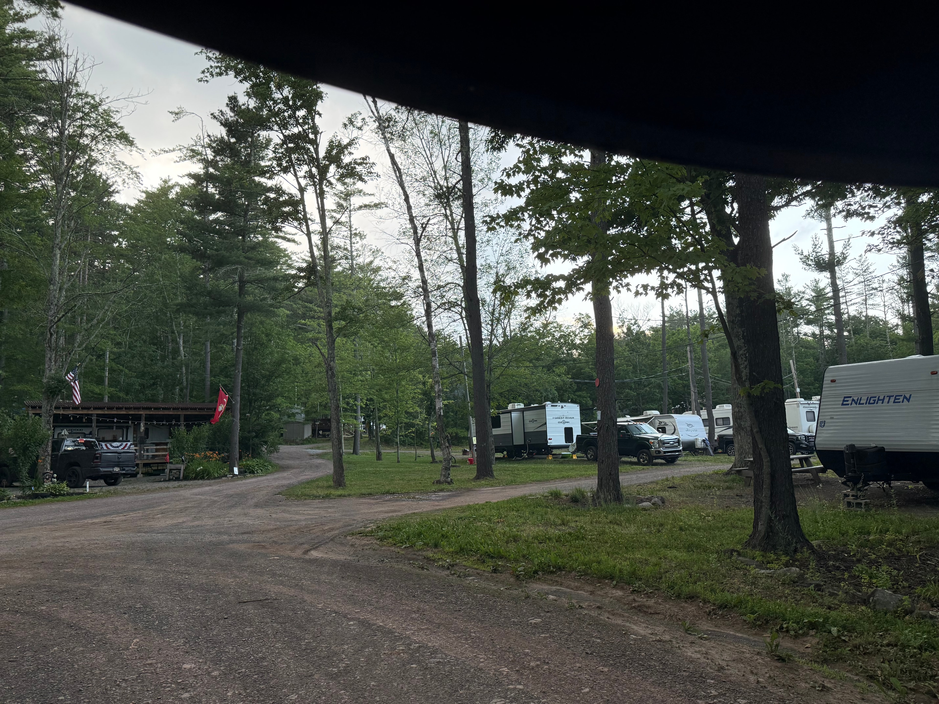 Campground among the trees