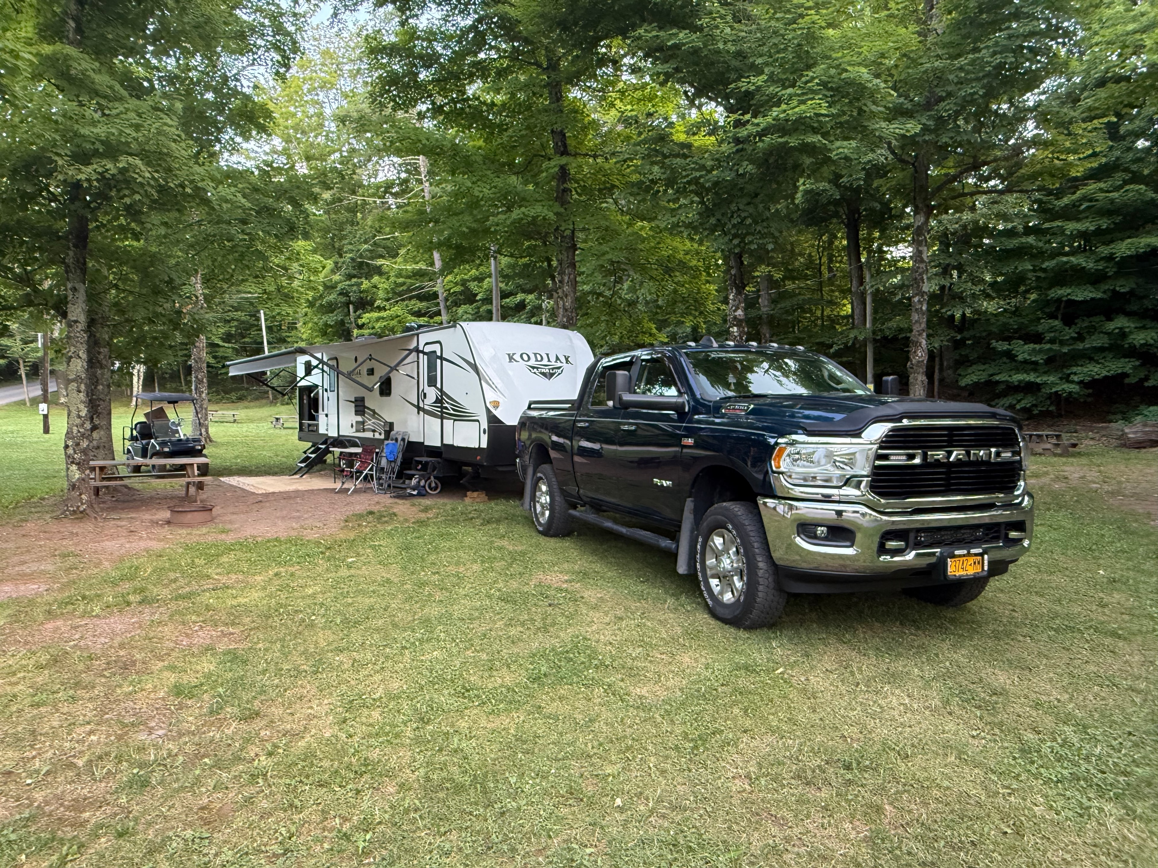 Kodiak & Ram at the campsite