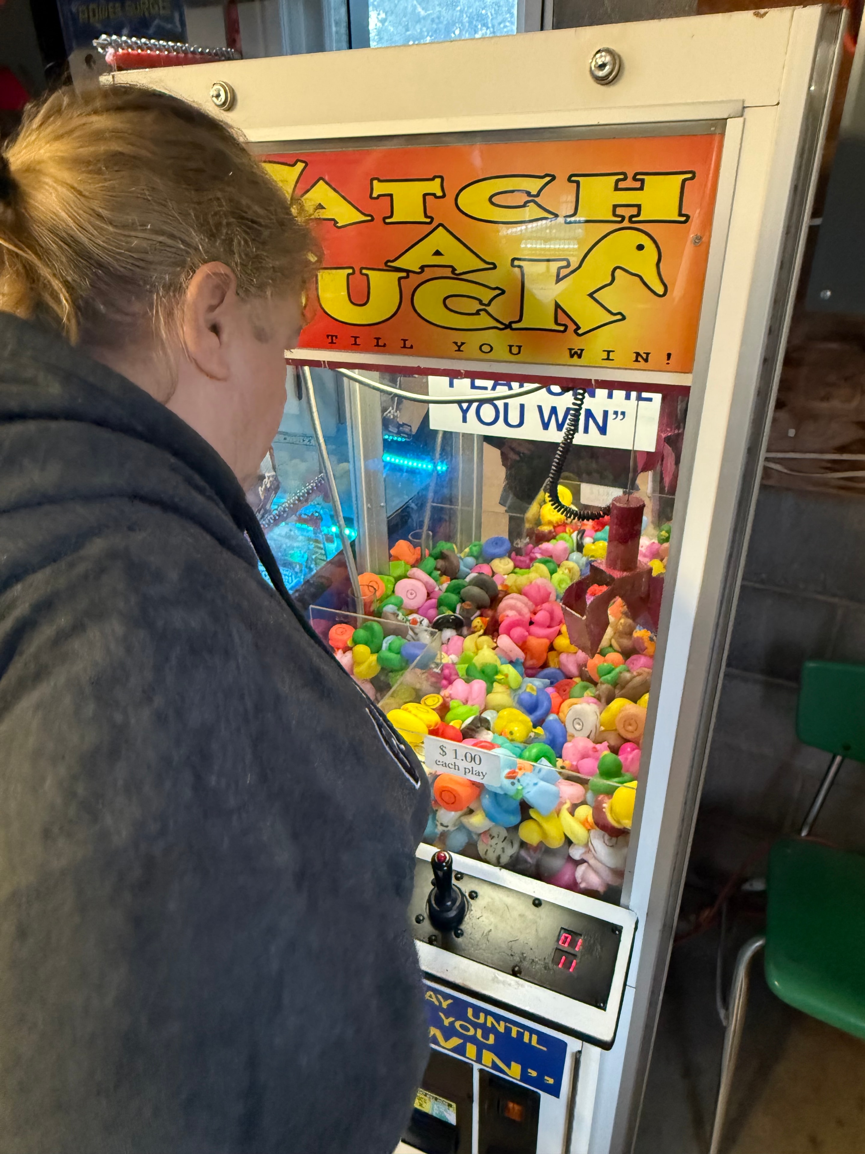 Playing the Lucky Duck game at the rec hall