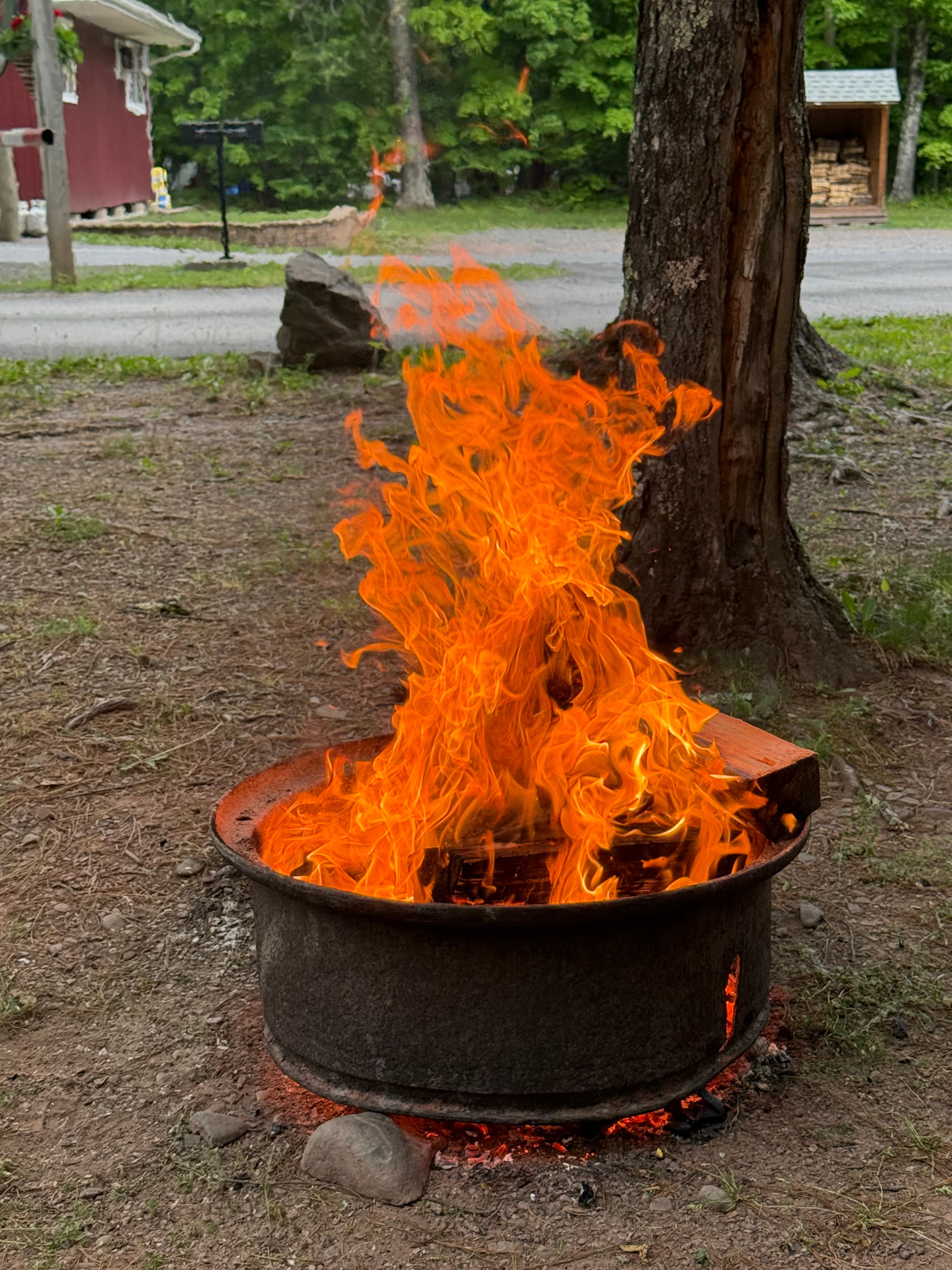 Fire pit roaring