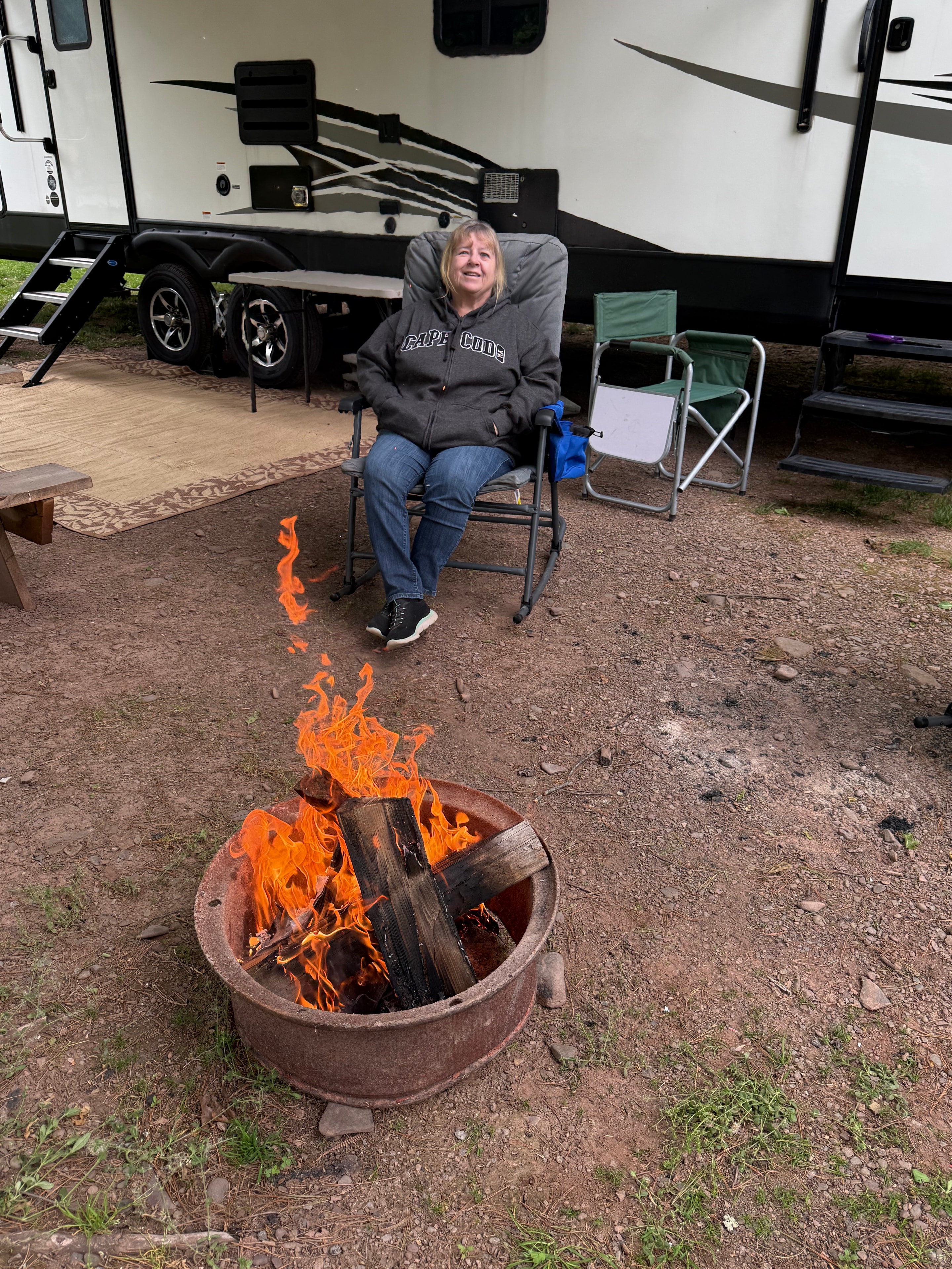 Enjoying the campfire