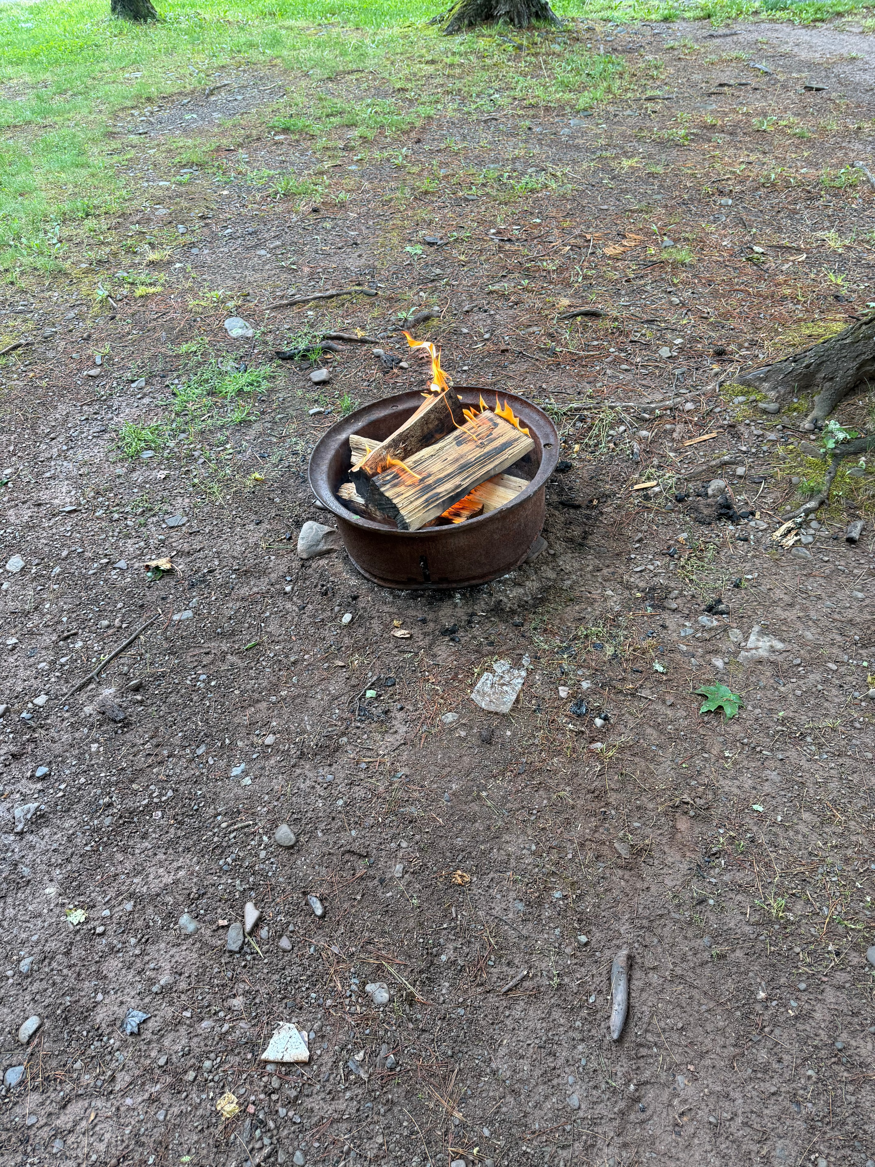 Fire pit starting up