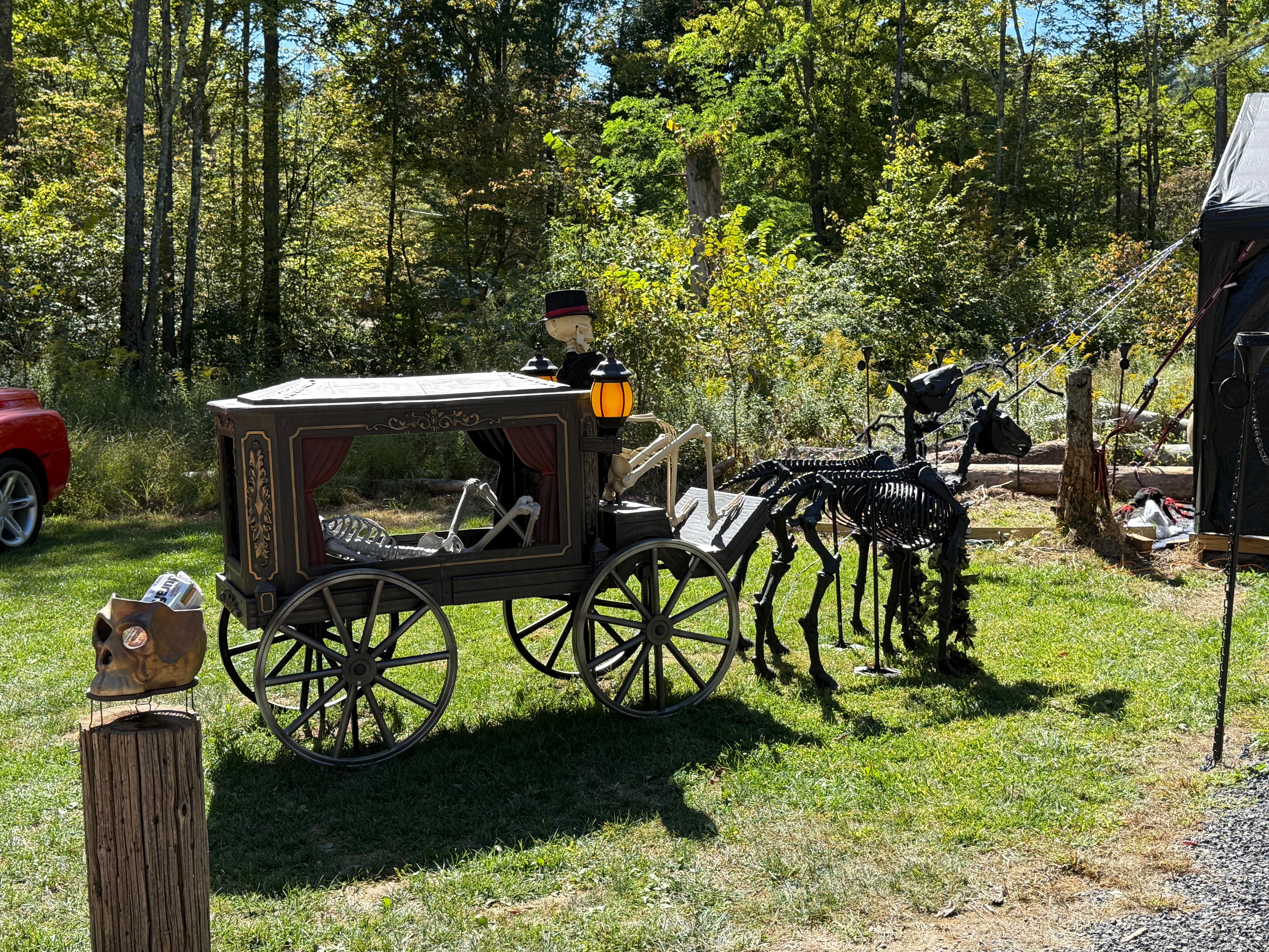 Skeleton hearse carriage