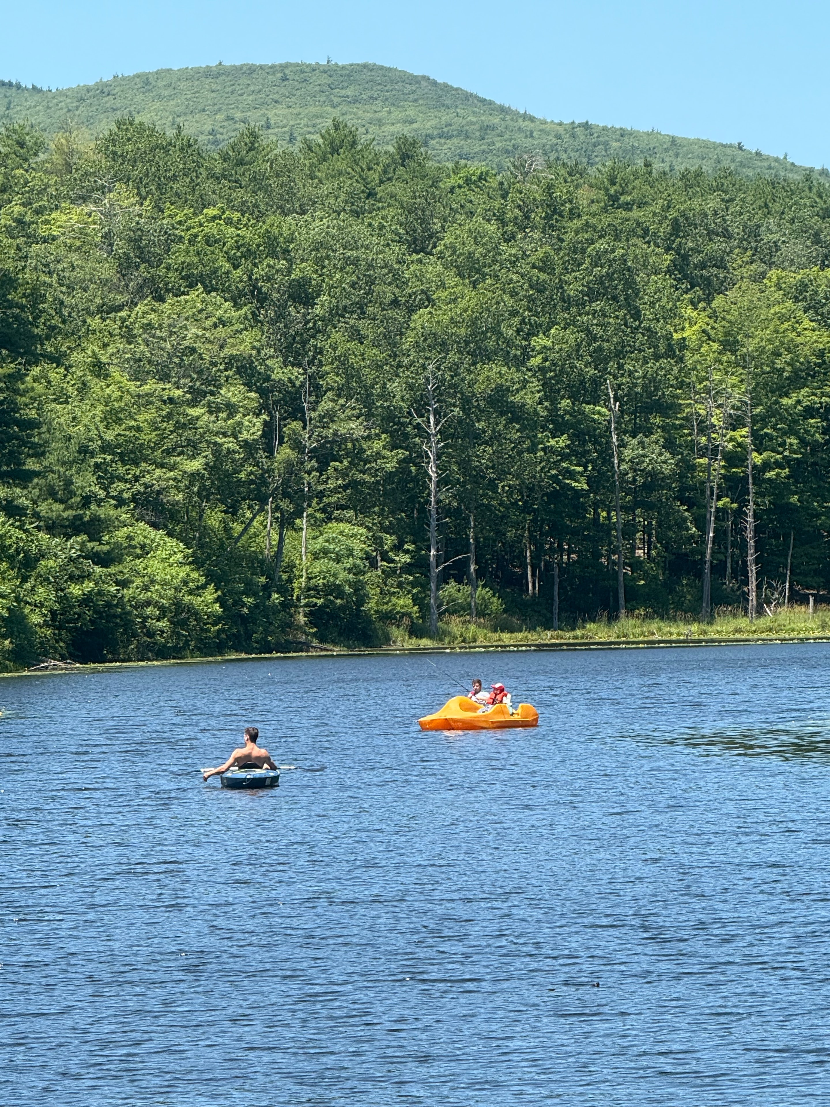 Paddling with a mountain view
