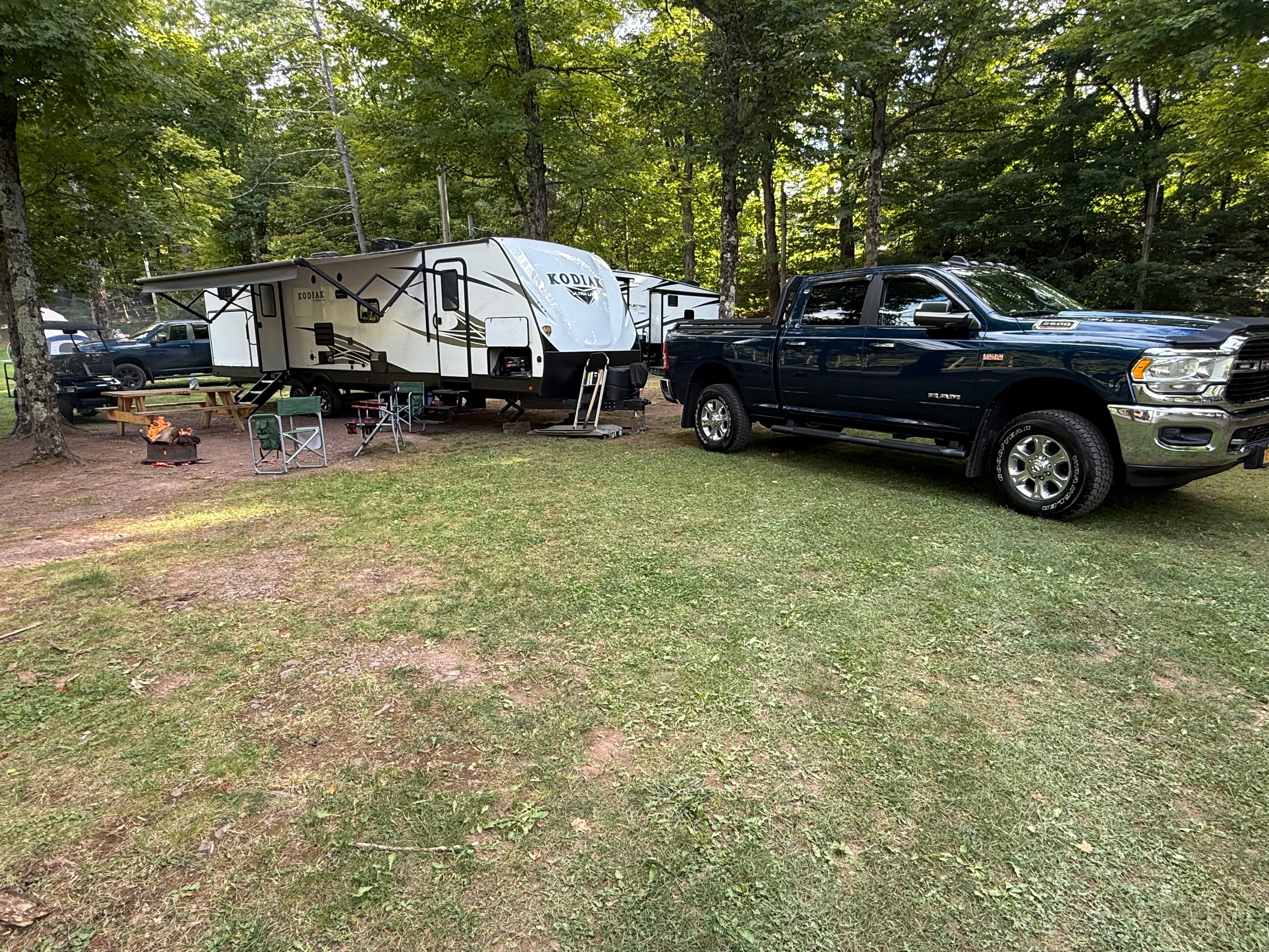 Kodiak and Ram set up at the campsite