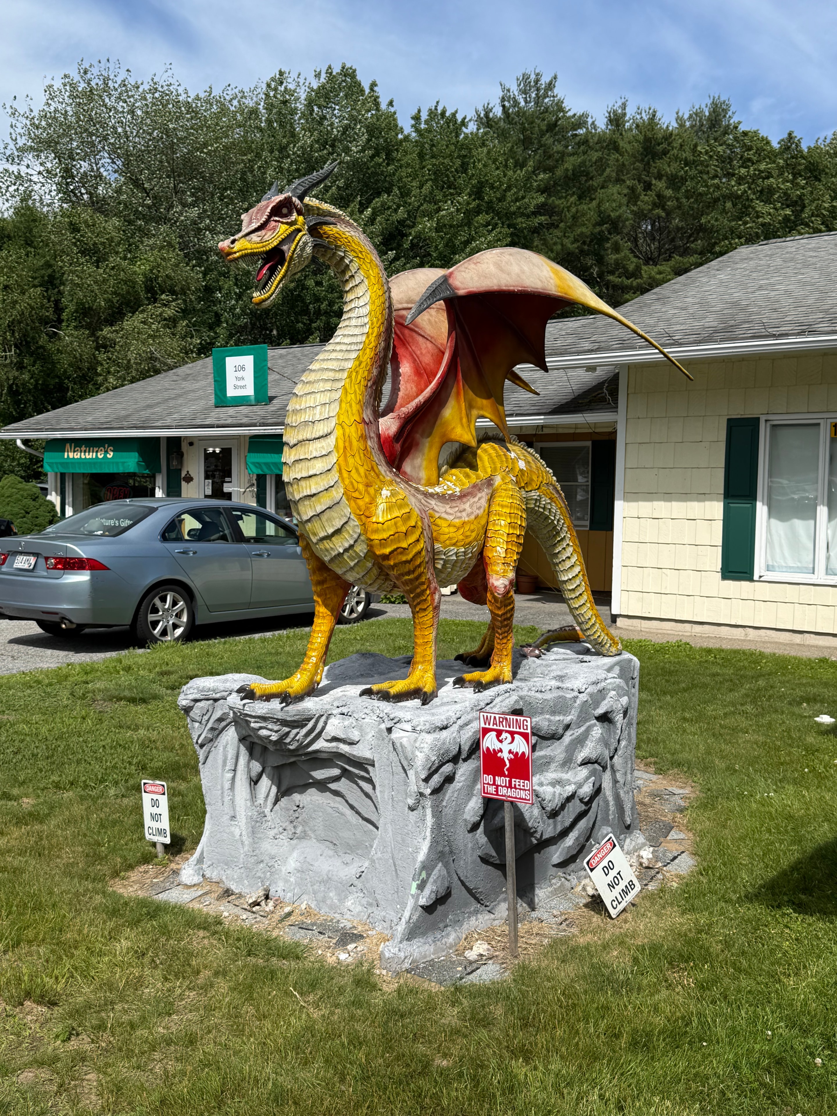 Golden dragon statue
