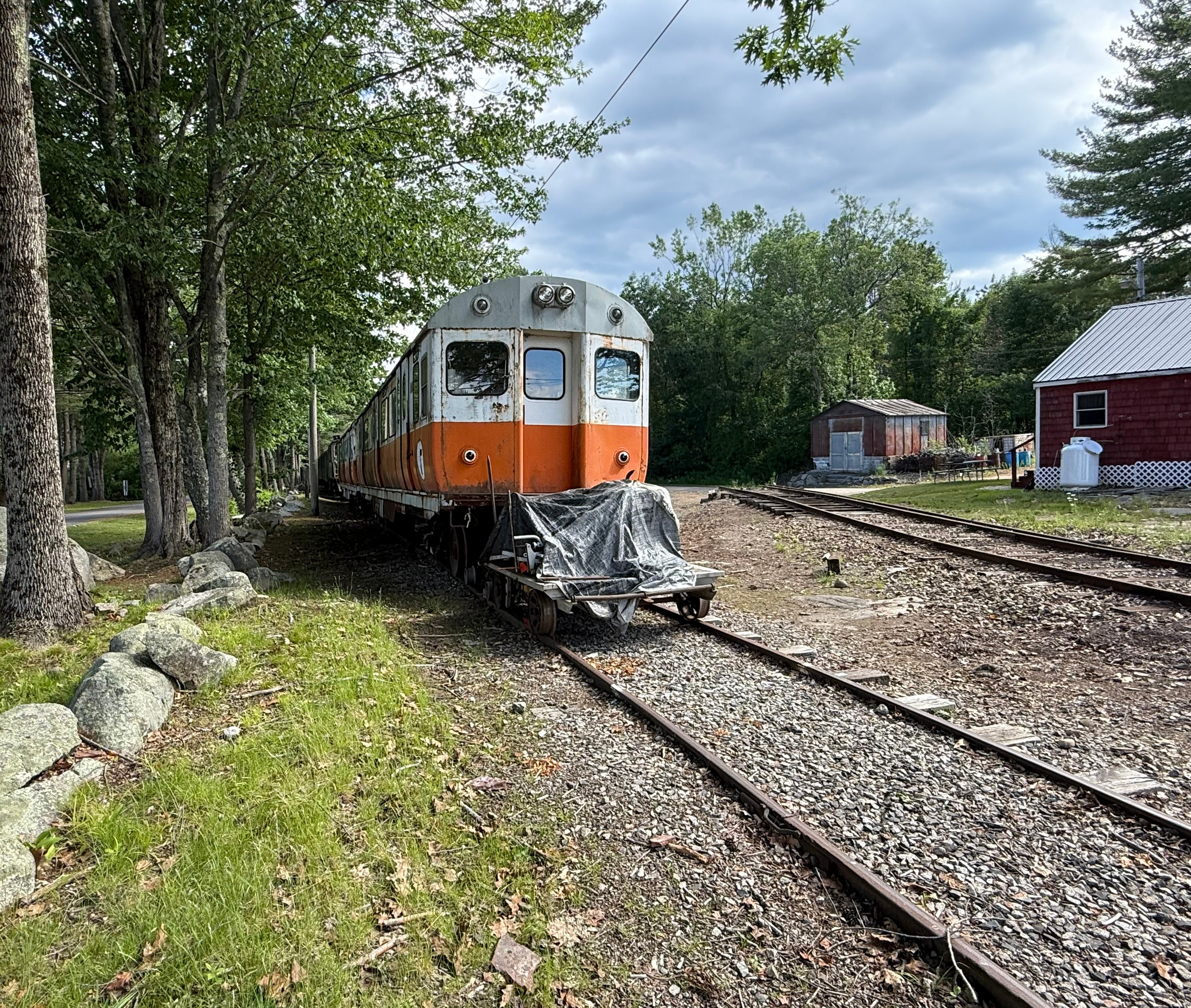 Orange trolley car
