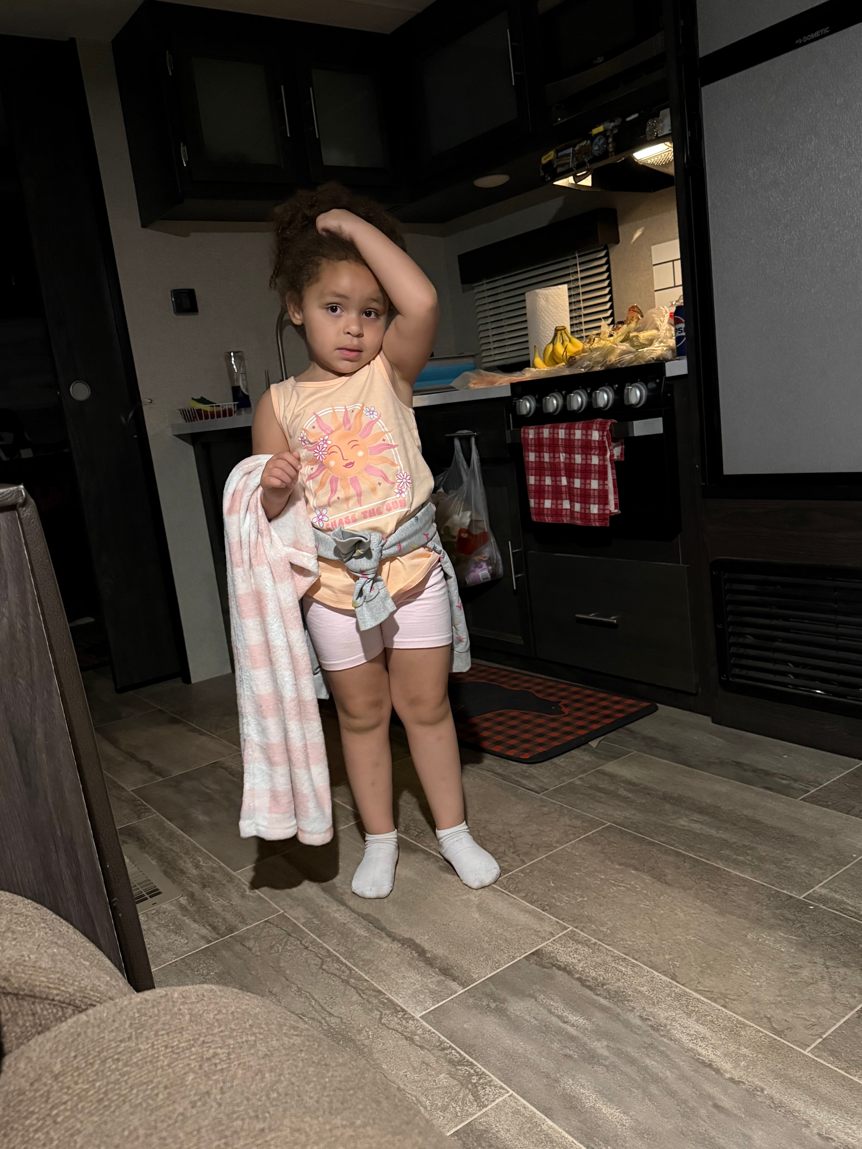 Posing inside the RV