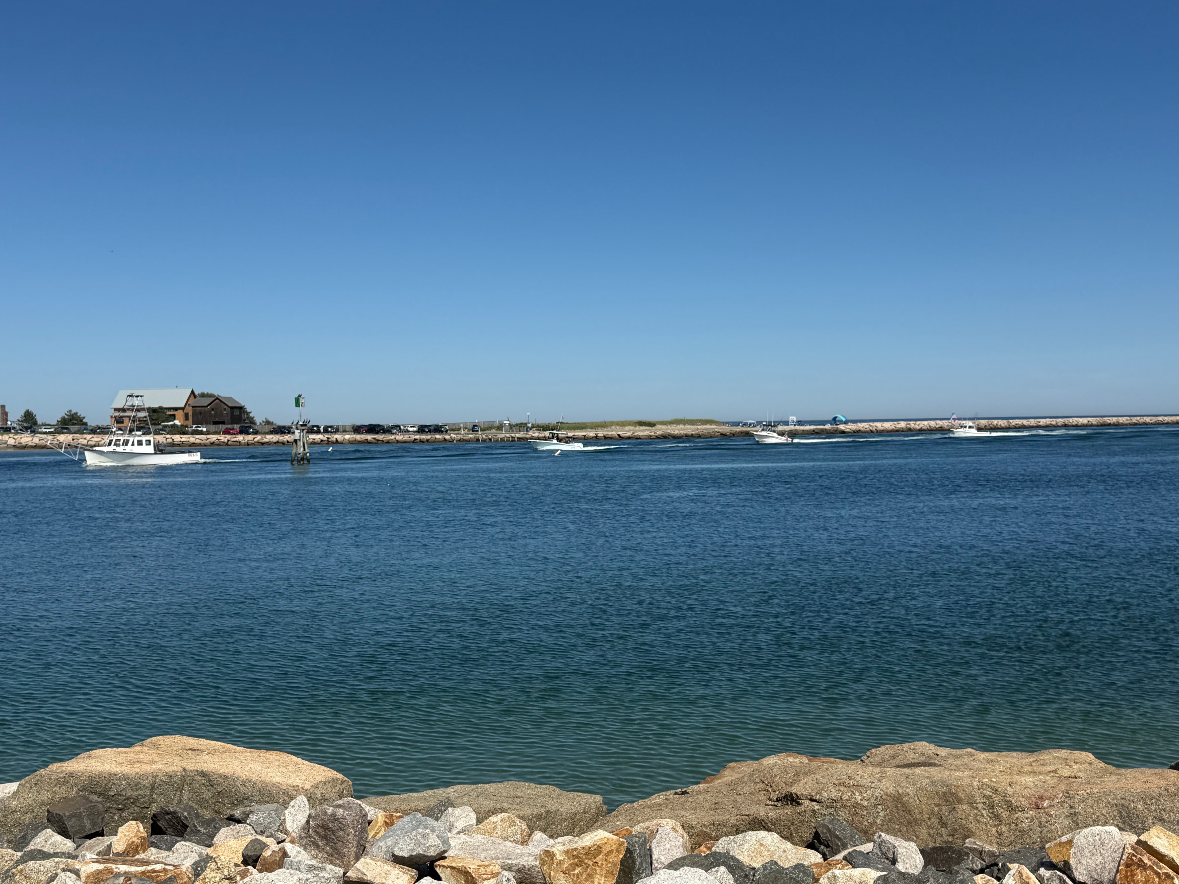 Wells Harbor on a sunny day