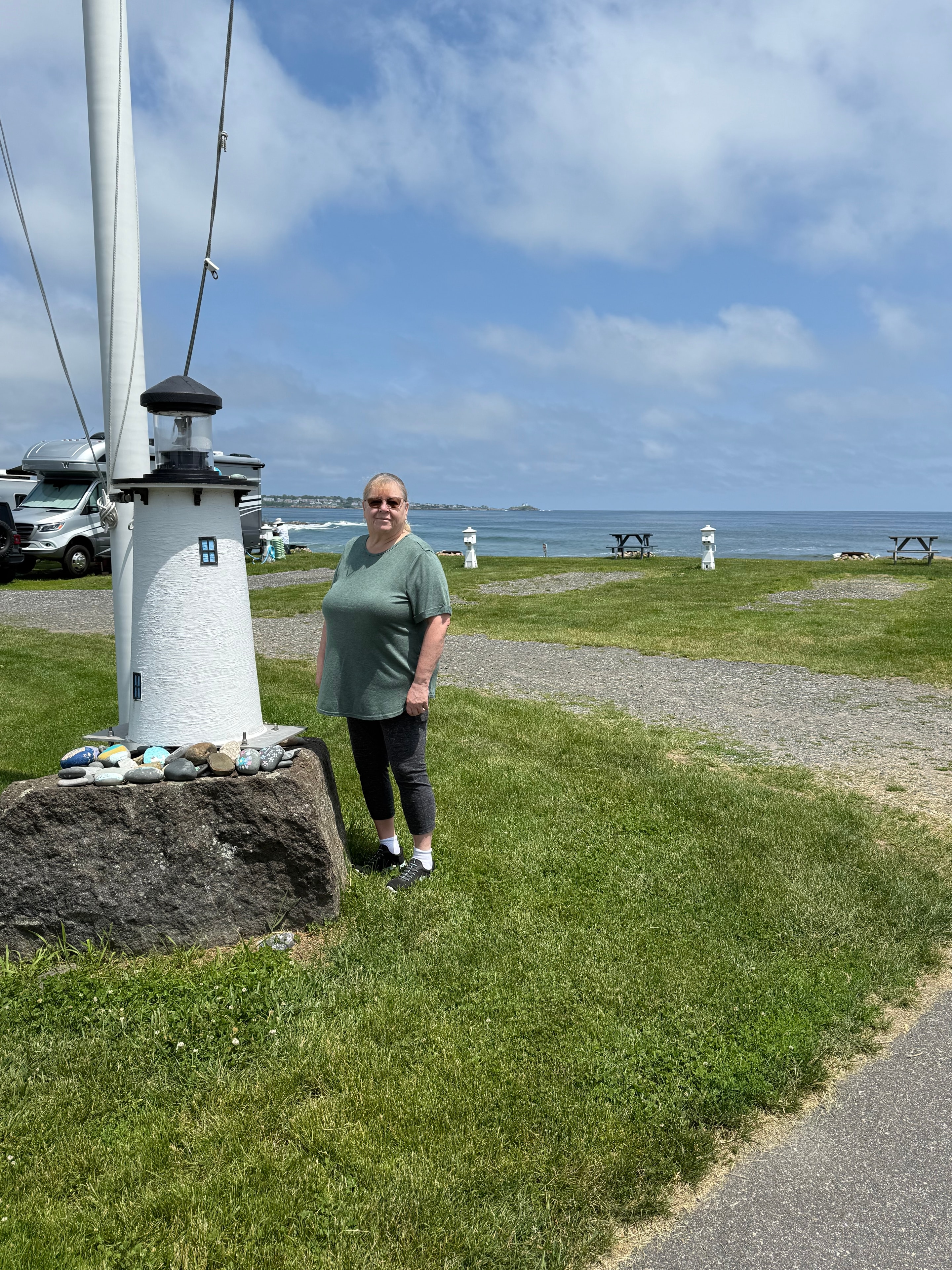 Grandpa at the lighthouse with ocean views