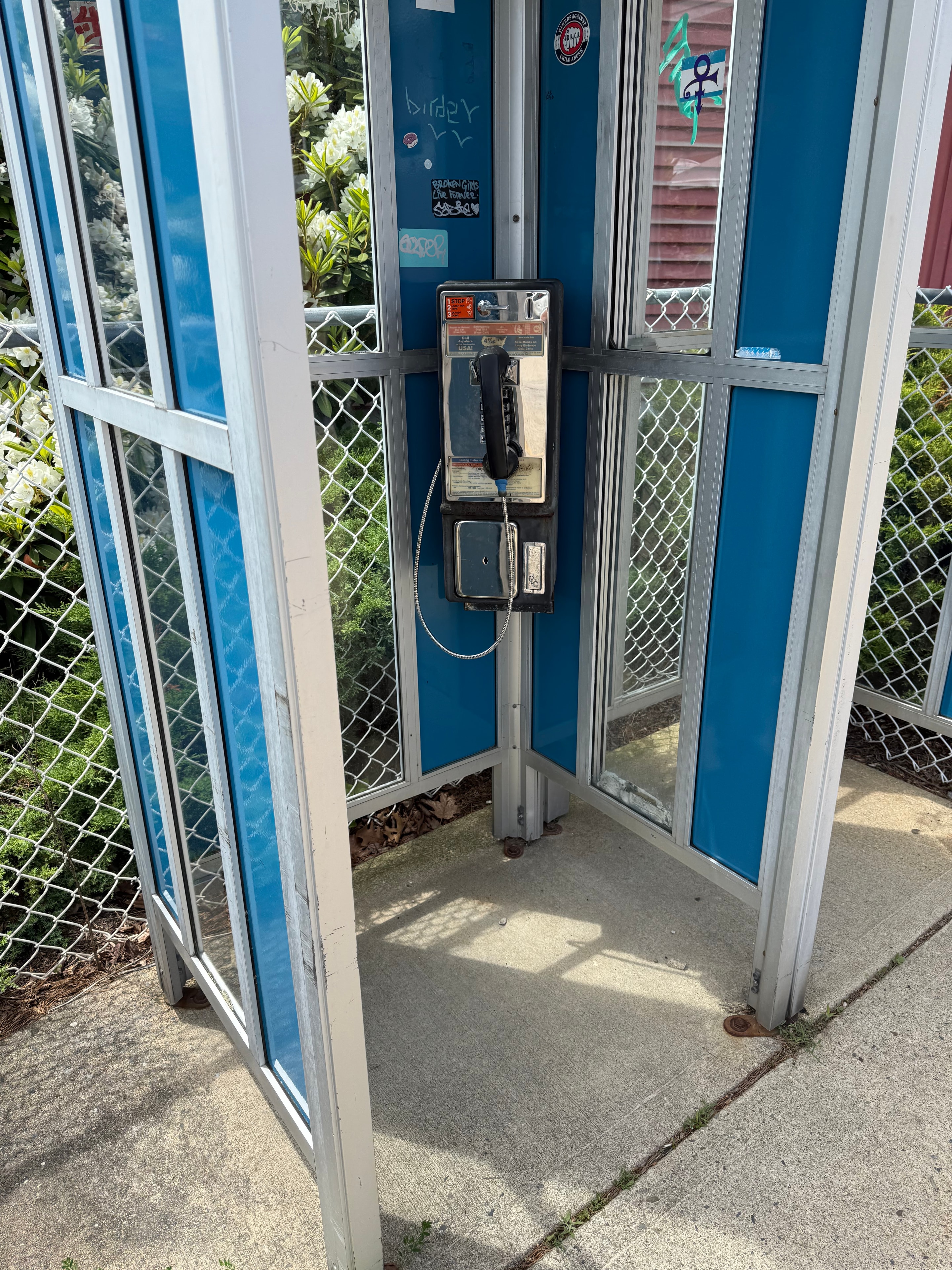 Old payphone booth in NH