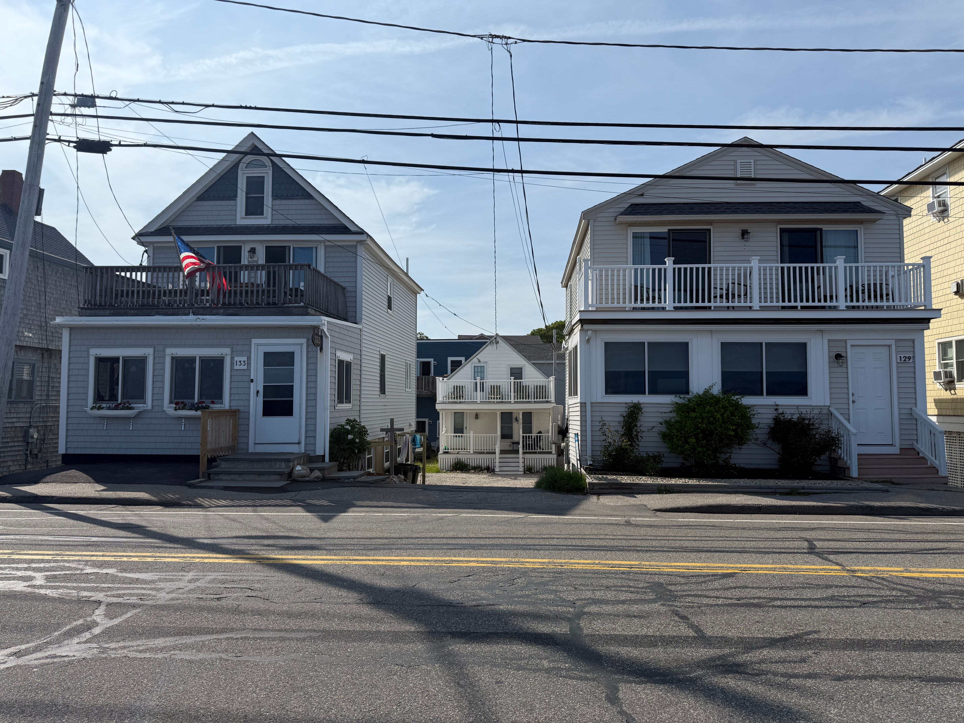 Classic beach houses along York Beach street
